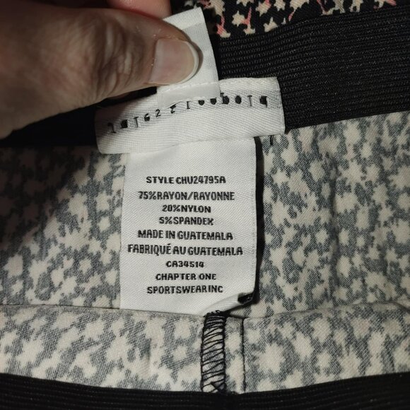 Jules and Leopold Womens M Black Beige Abstract Straight Leg Feminine Pants - Picture 4 of 6